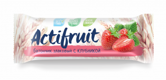 Актифрут Батончик злаковый 24г клубника Злаки на завтрак ООО
