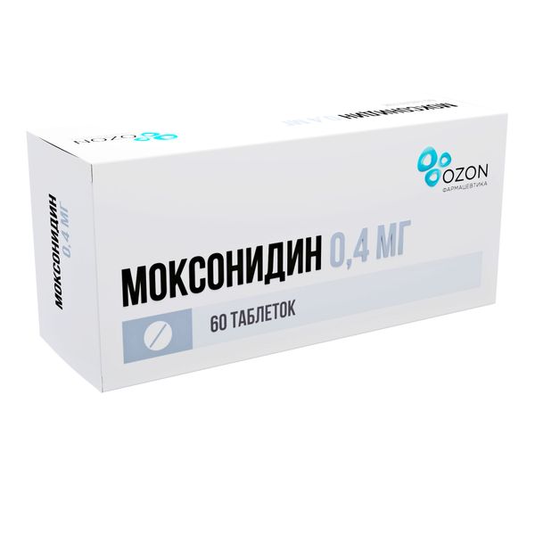 Моксонидин 0,4мг №60 табл. п/о Озон
