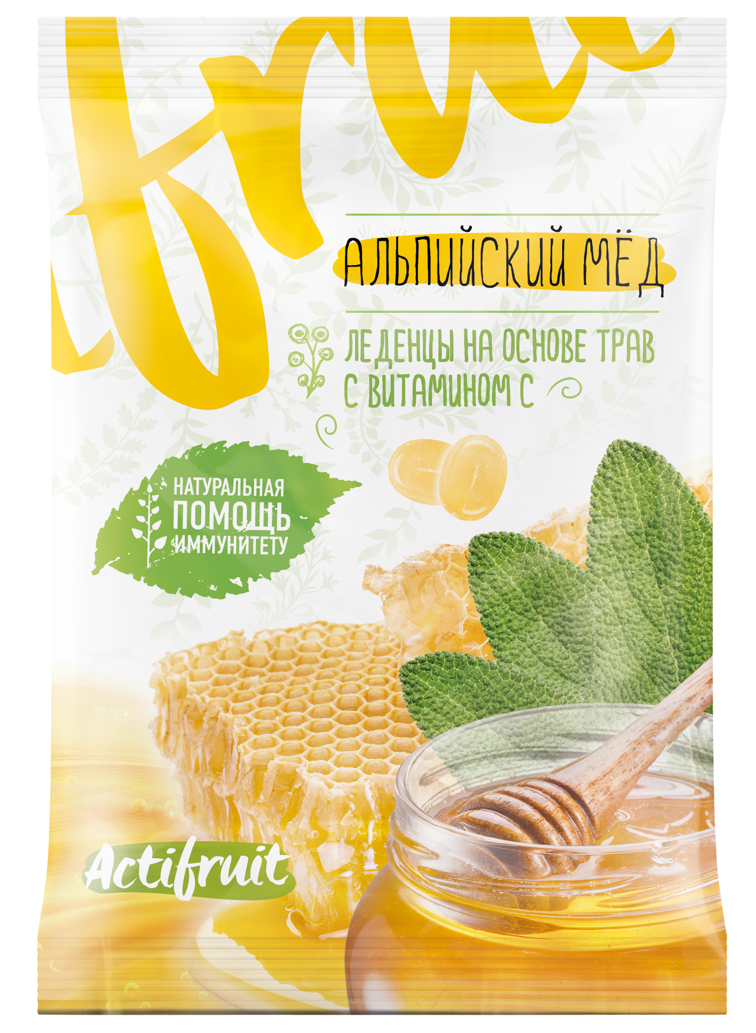 Актифрут леденцовая карамель 60г с вит.С альпийский мед БАД Гуслица ООО